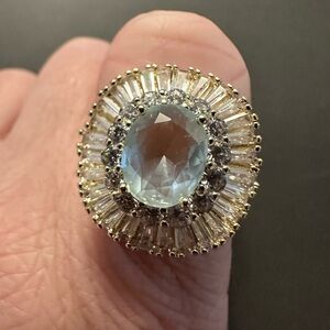 Elegant Gold and Silver Gemstone Ring